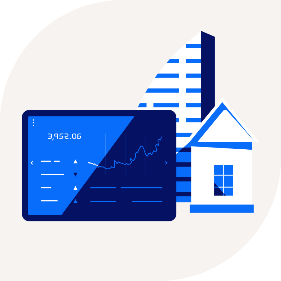 Ilustracion de una vivienda y un panel de control