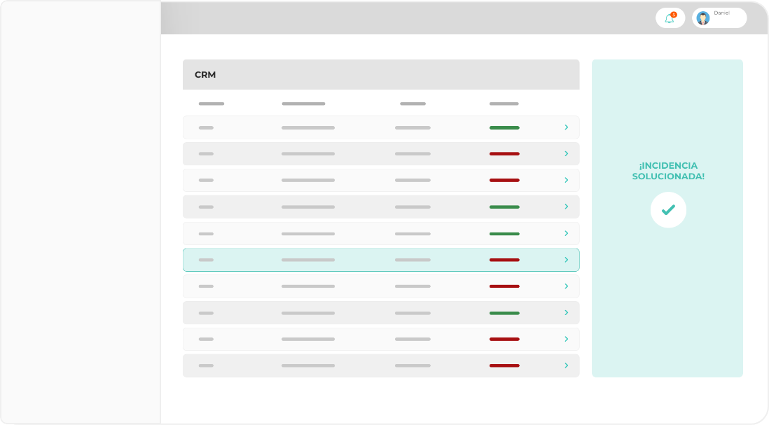 Imagen del panel de busquedas del CRM